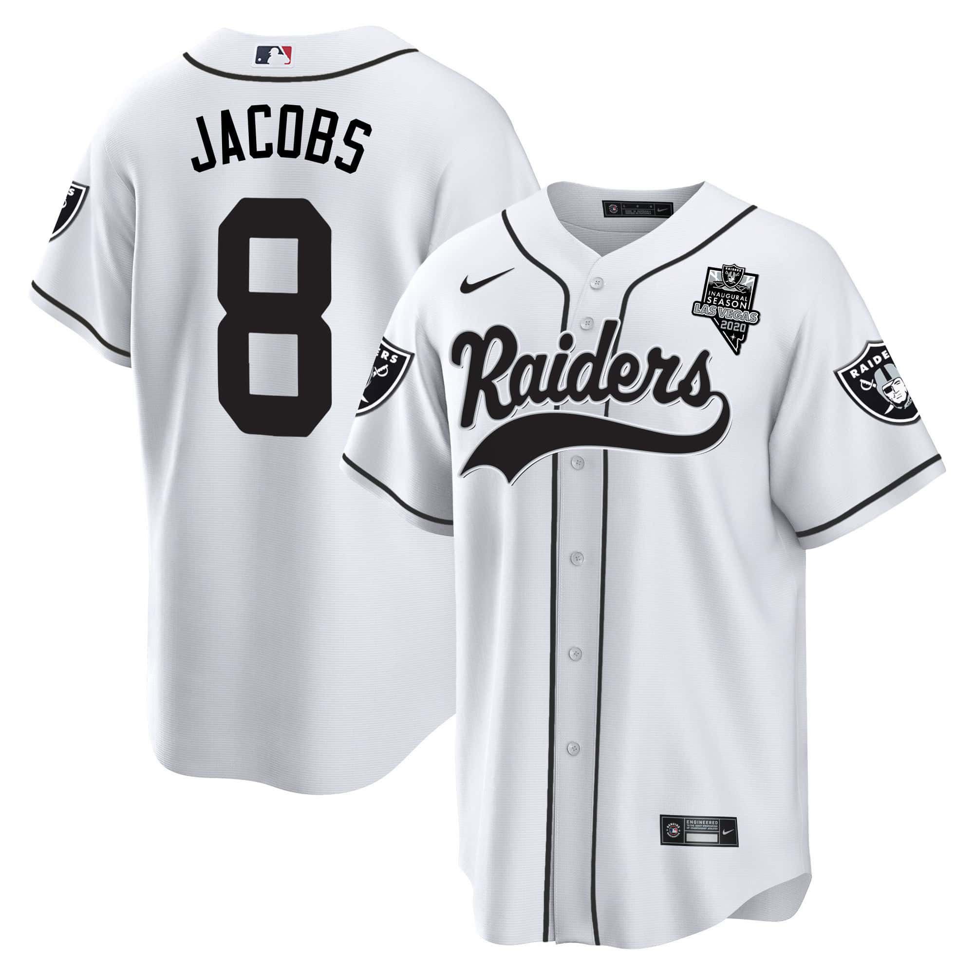 Men Oakland Raiders 8 Jacobs White 2024 Nike Vapor Baseball NFL Jersey